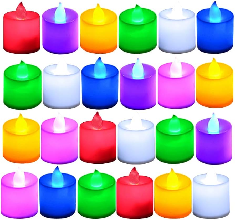 Multicoloured led candle 24 pieces
