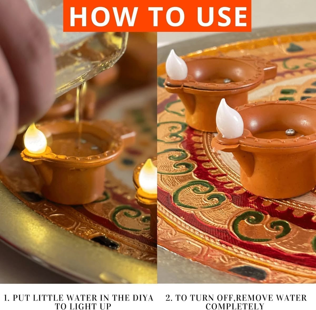WATER SENSOR LED DIYA - NO FIRE, NO SMOKE, NO OIL